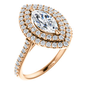 Marquise Double Halo Style Engagement Ring - I Heart Moissanites