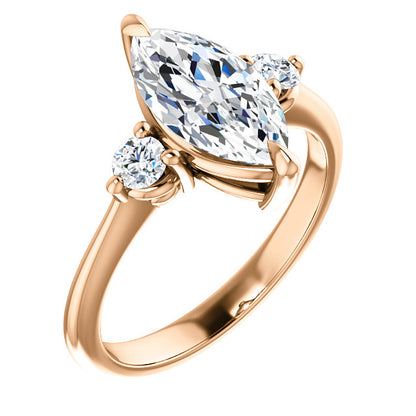 Marquise Accent Engagement Ring - I Heart Moissanites