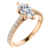 Marquise Six Claw Set Style Engagement Ring - I Heart Moissanites