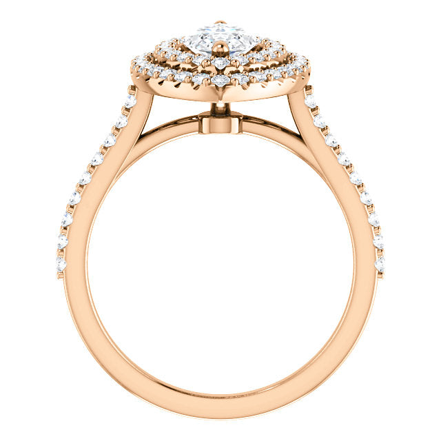 Marquise Double Halo Style Engagement Ring - I Heart Moissanites