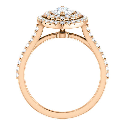 Marquise Double Halo Style Engagement Ring - I Heart Moissanites