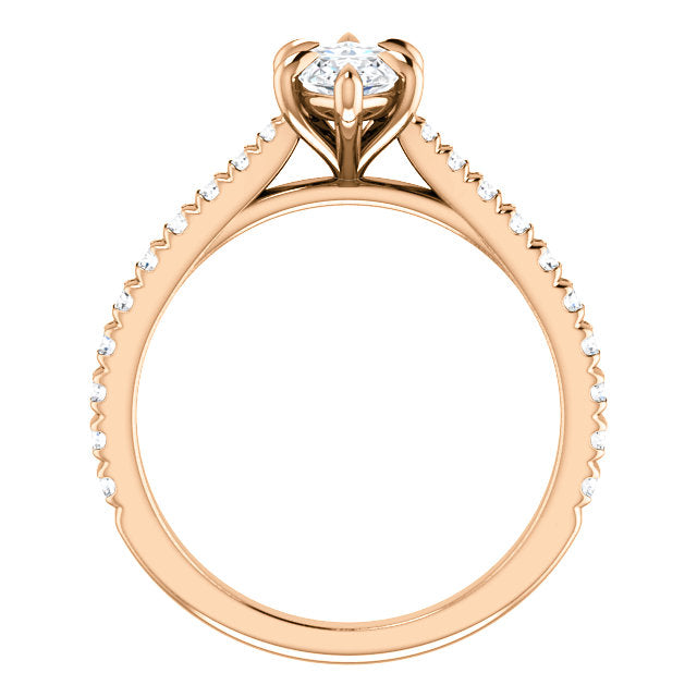 Marquise Six Claw Set Style Engagement Ring - I Heart Moissanites