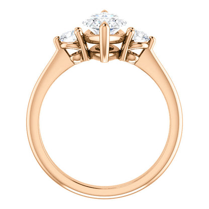 Marquise Accent Engagement Ring - I Heart Moissanites