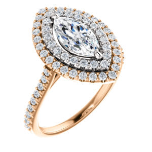 Marquise Double Halo Style Engagement Ring - I Heart Moissanites