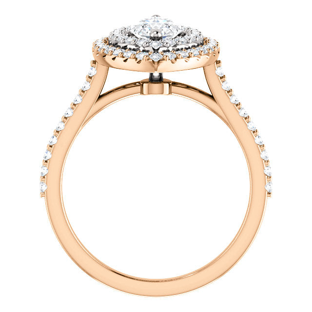 Marquise Double Halo Style Engagement Ring - I Heart Moissanites