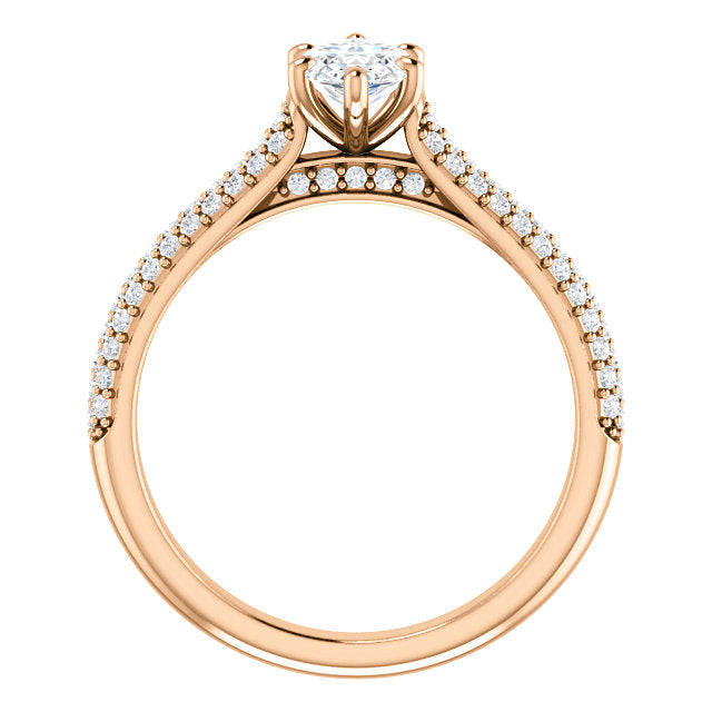 Marquise Pave Style Engagement Ring - I Heart Moissanites