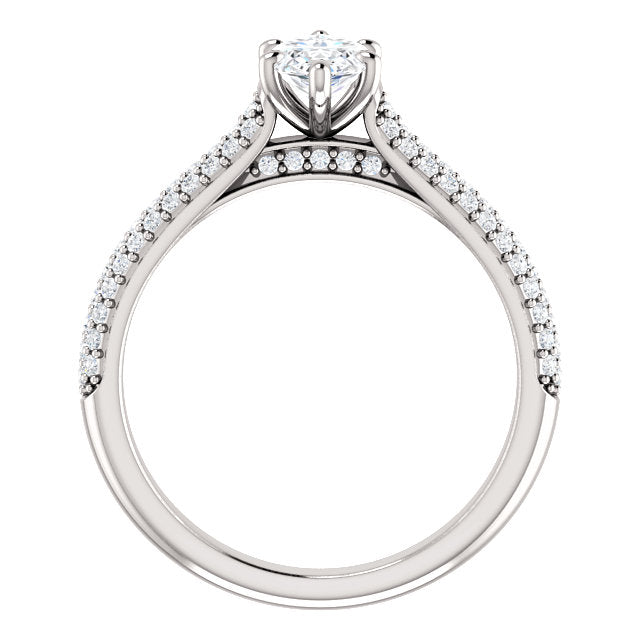 Marquise Pave Style Engagement Ring - I Heart Moissanites