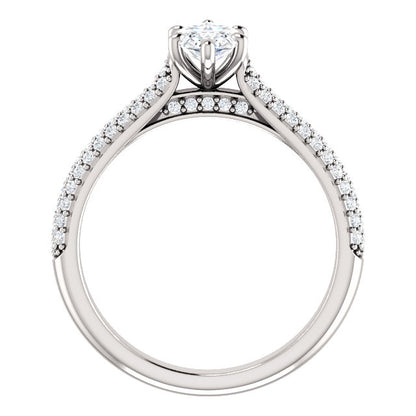 Marquise Pave Style Engagement Ring - I Heart Moissanites