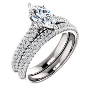 Marquise Pave Style Engagement Ring - I Heart Moissanites
