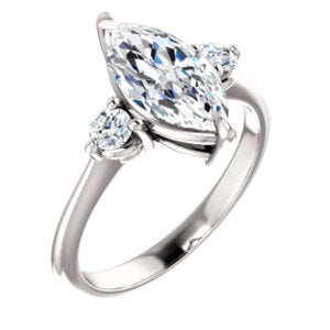 Marquise Accent Engagement Ring - I Heart Moissanites