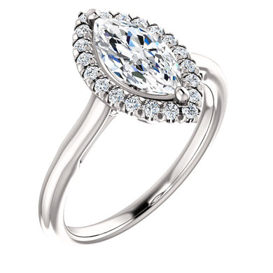 Marquise Halo Style Engagement Ring - I Heart Moissanites