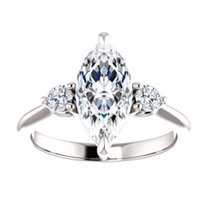 Marquise Accent Engagement Ring - I Heart Moissanites