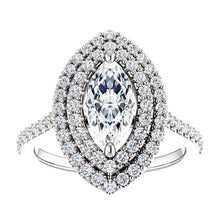 Marquise Double Halo Style Engagement Ring - I Heart Moissanites
