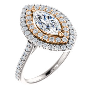 Marquise Double Halo Style Engagement Ring - I Heart Moissanites