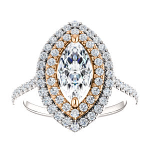 Marquise Double Halo Style Engagement Ring - I Heart Moissanites