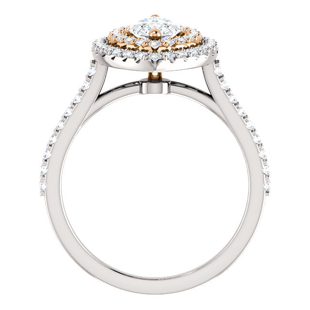Marquise Double Halo Style Engagement Ring - I Heart Moissanites