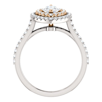 Marquise Double Halo Style Engagement Ring - I Heart Moissanites