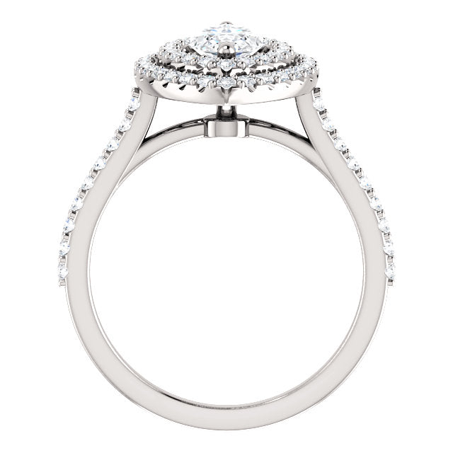 Marquise Double Halo Style Engagement Ring - I Heart Moissanites