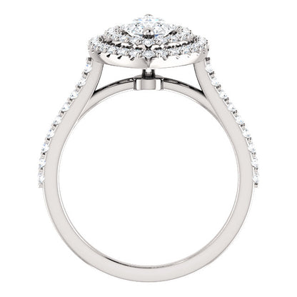 Marquise Double Halo Style Engagement Ring - I Heart Moissanites