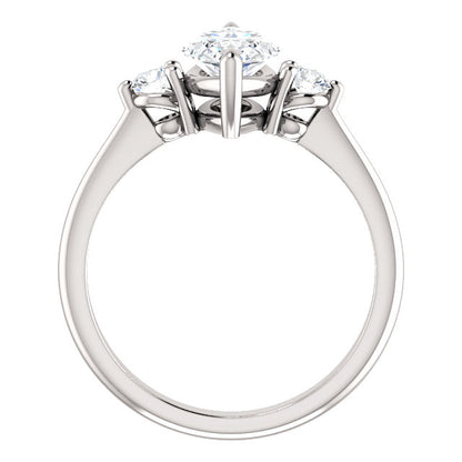 Marquise Accent Engagement Ring - I Heart Moissanites