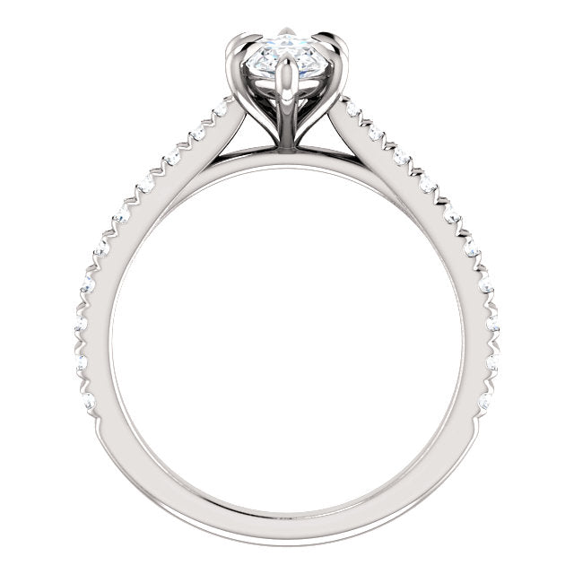 Marquise Six Claw Set Style Engagement Ring - I Heart Moissanites