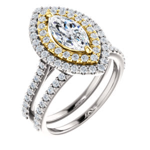 Marquise Double Halo Style Engagement Ring - I Heart Moissanites
