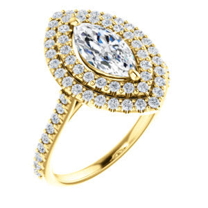 Marquise Double Halo Style Engagement Ring - I Heart Moissanites