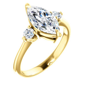 Marquise Accent Engagement Ring - I Heart Moissanites