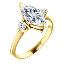 Marquise Accent Engagement Ring - I Heart Moissanites