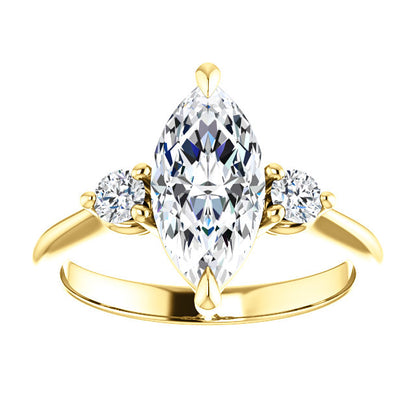 Marquise Accent Engagement Ring - I Heart Moissanites