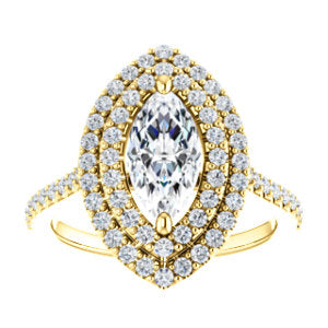 Marquise Double Halo Style Engagement Ring - I Heart Moissanites