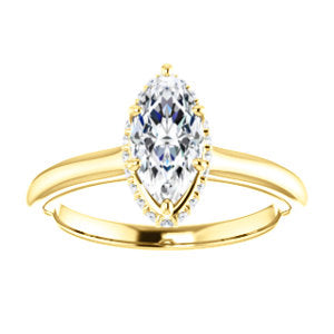 Marquise Solitaire & Hidden Halo Engagement Ring - I Heart Moissanites