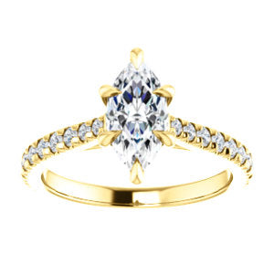Marquise Six Claw Set Style Engagement Ring - I Heart Moissanites