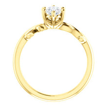 Marquise Solitaire Leaf Design Engagement Ring - I Heart Moissanites