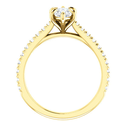 Marquise Six Claw Set Style Engagement Ring - I Heart Moissanites