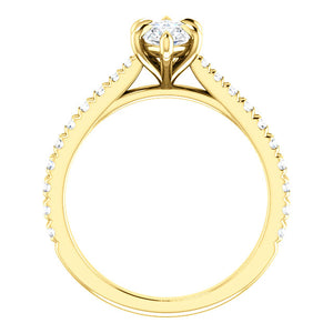 Marquise Six Claw Set Style Engagement Ring - I Heart Moissanites