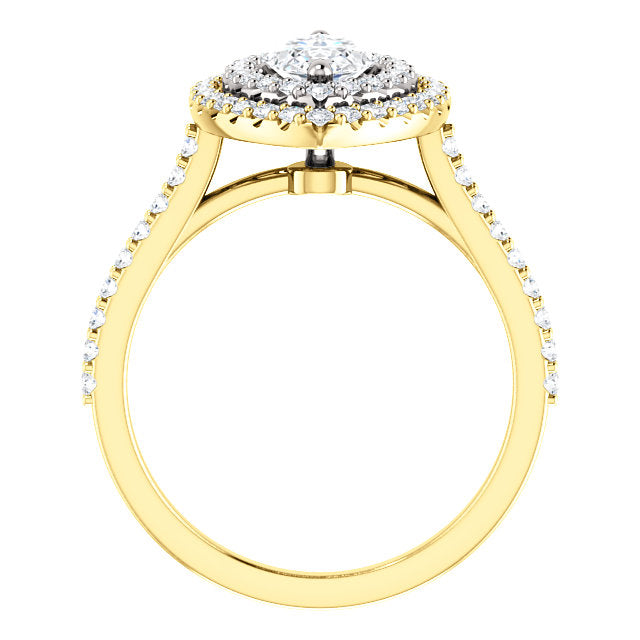 Marquise Double Halo Style Engagement Ring - I Heart Moissanites
