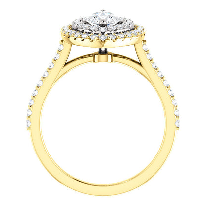 Marquise Double Halo Style Engagement Ring - I Heart Moissanites