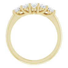 Five Stone Oval Cut Moissanite Anniversary Band