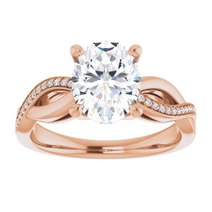 Oval Claw Set Twist Style Engagement Ring