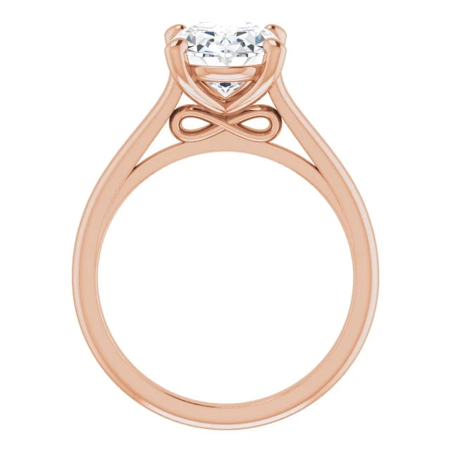 Four Claw Oval Solitaire Engagement Ring