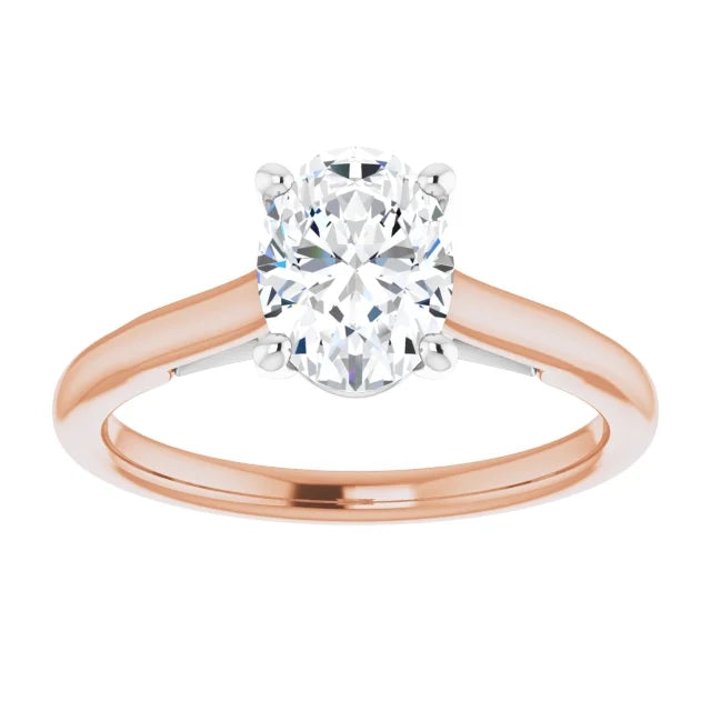 Four Claw Oval Solitaire Engagement Ring