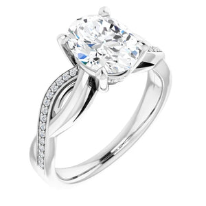Oval Claw Set Twist Style Engagement Ring
