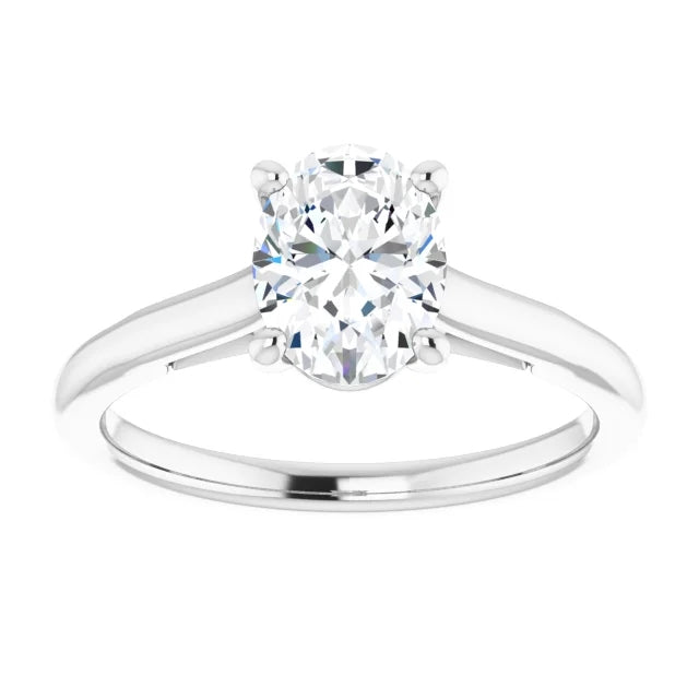 Four Claw Oval Solitaire Engagement Ring