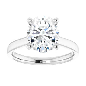 Four Claw Oval Solitaire Engagement Ring