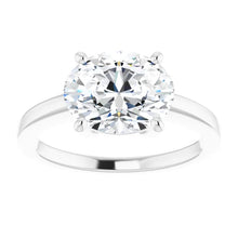 Oval East West Solitaire Style Engagement Ring