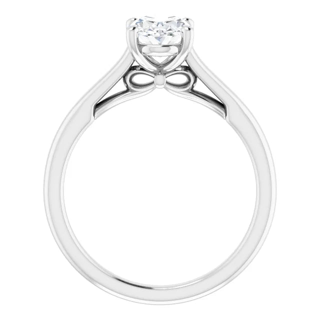 Four Claw Oval Solitaire Engagement Ring