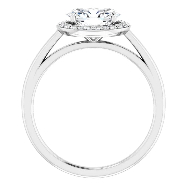 Oval East West Halo Style Engagement Ring