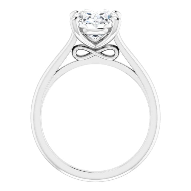 Four Claw Oval Solitaire Engagement Ring