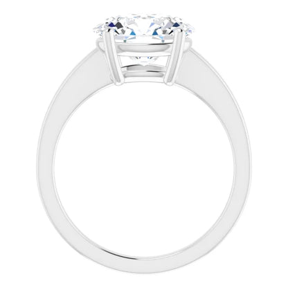 Oval East West Solitaire Style Engagement Ring